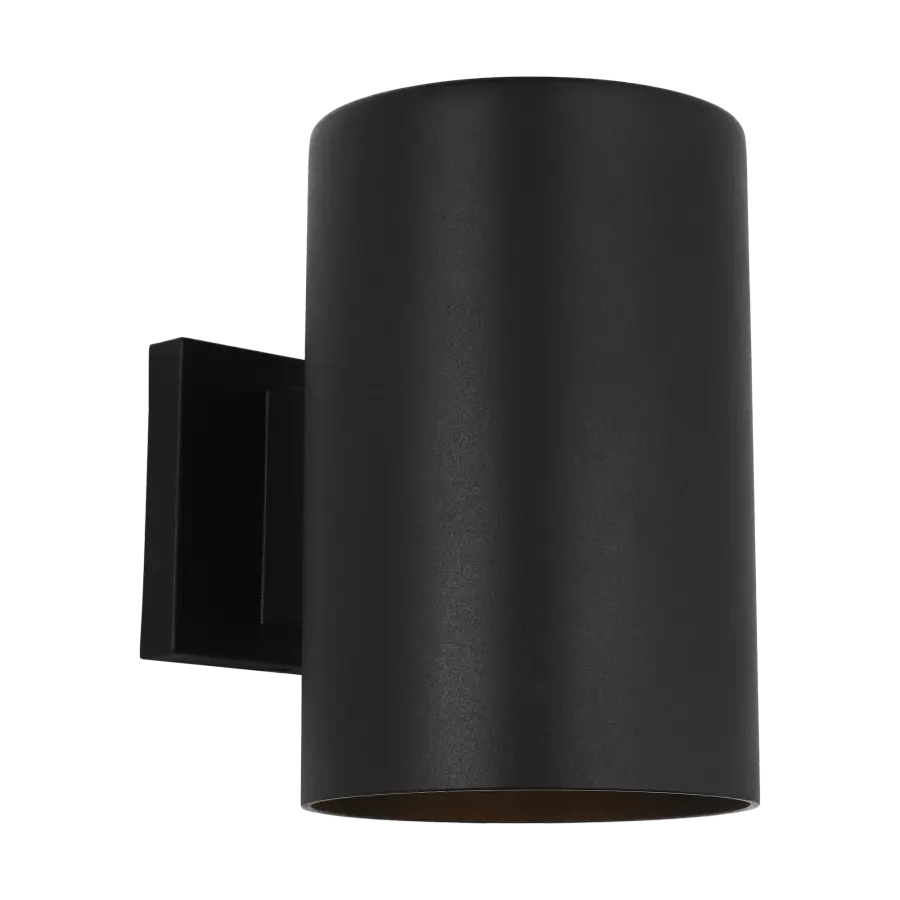 Outdoor Cylinders Medium One Light Wall Lantern in Textured Black - Image 4