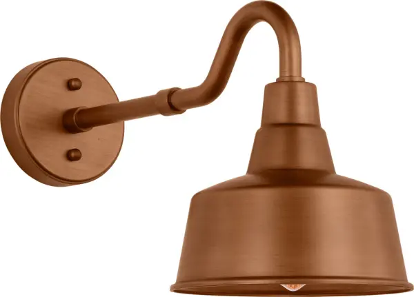 This small wall lantern brings timeless farmhouse charm to outdoor spaces with its natural copper finish and durable StoneStrong construction. Perfect for flanking doorways or illuminating patios with warm, welcoming light. - alternate view