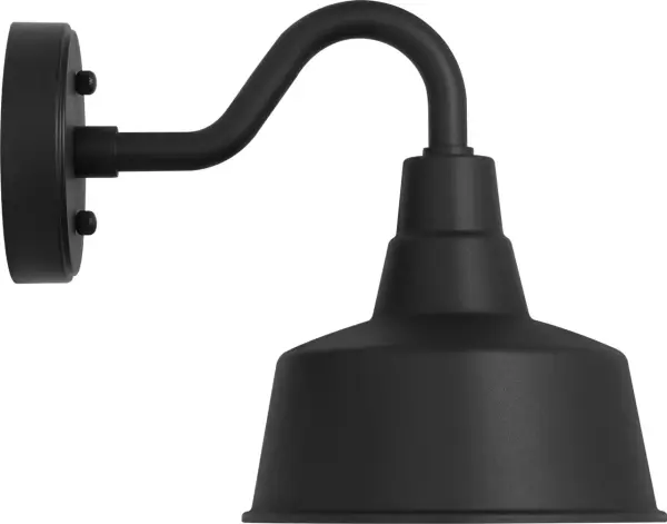 The StoneStrong Small Wall Lantern combines classic barn light styling with modern durability. Its textured black finish and compact size make it ideal for flanking doorways or illuminating outdoor spaces with farmhouse charm. - alternate view