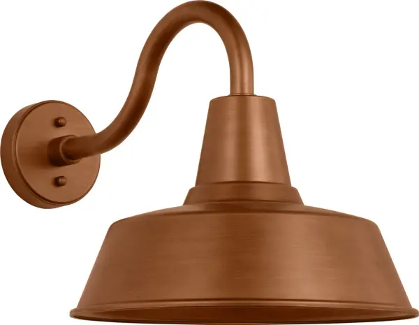 This large wall lantern combines timeless barn-style design with StoneStrong durability. The natural copper finish develops a beautiful patina over time, while the clear glass shade provides excellent illumination for outdoor spaces.