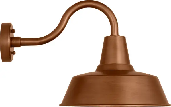 This large wall lantern combines timeless barn-style design with StoneStrong durability. The natural copper finish develops a beautiful patina over time, while the clear glass shade provides excellent illumination for outdoor spaces. - alternate view