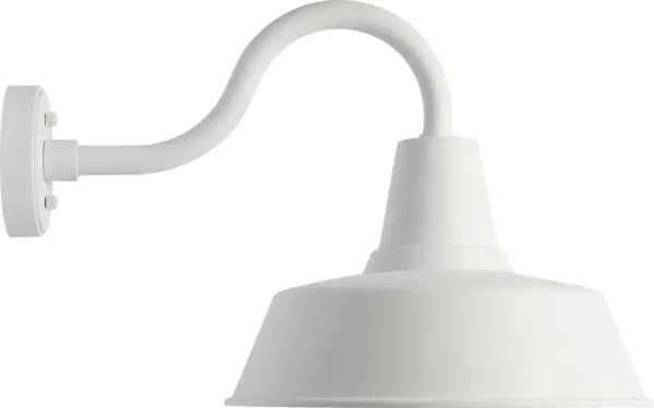 This large outdoor wall lantern combines timeless barn light aesthetics with StoneStrong construction for exceptional weather resistance. The textured white finish adds farmhouse charm while standing up to the elements. - alternate view