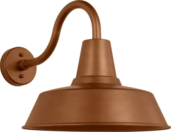 This extra-large outdoor wall lantern combines classic barn light design with durable StoneStrong construction. The natural copper finish develops a beautiful patina over time, adding character to any exterior space.