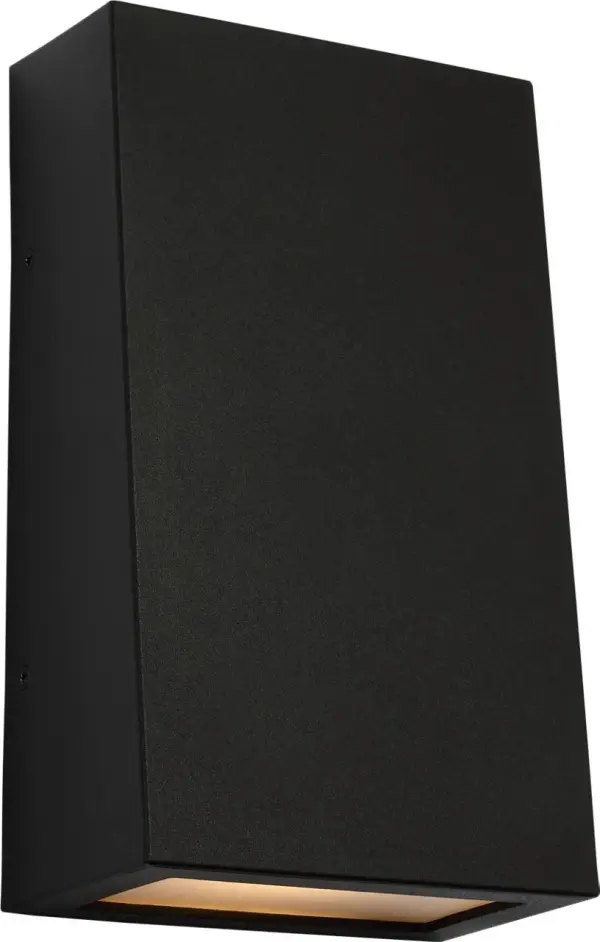 The Kakudo Large LED Wall Lantern combines contemporary design with energy-efficient LED technology in a durable textured black finish, perfect for modern outdoor spaces requiring reliable illumination. - alternate view