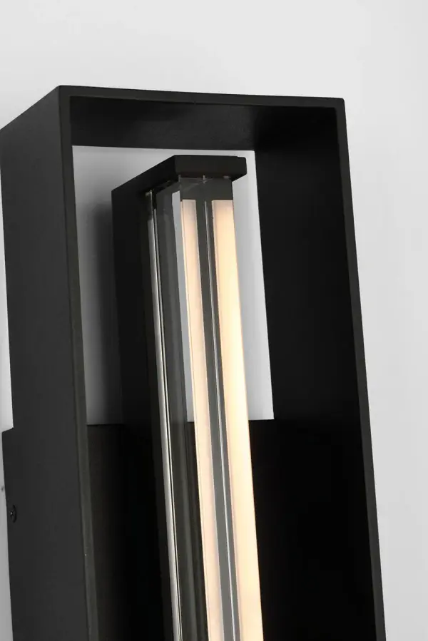 Abner 16" Outdoor Lantern in Textured Black - Image 3