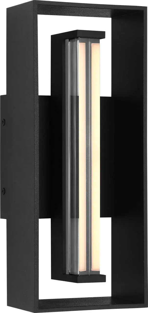 Abner 12" Outdoor Lantern in Textured Black - Image 1