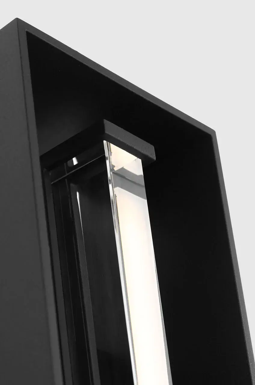 Abner 12" Outdoor Lantern in Textured Black - Image 2