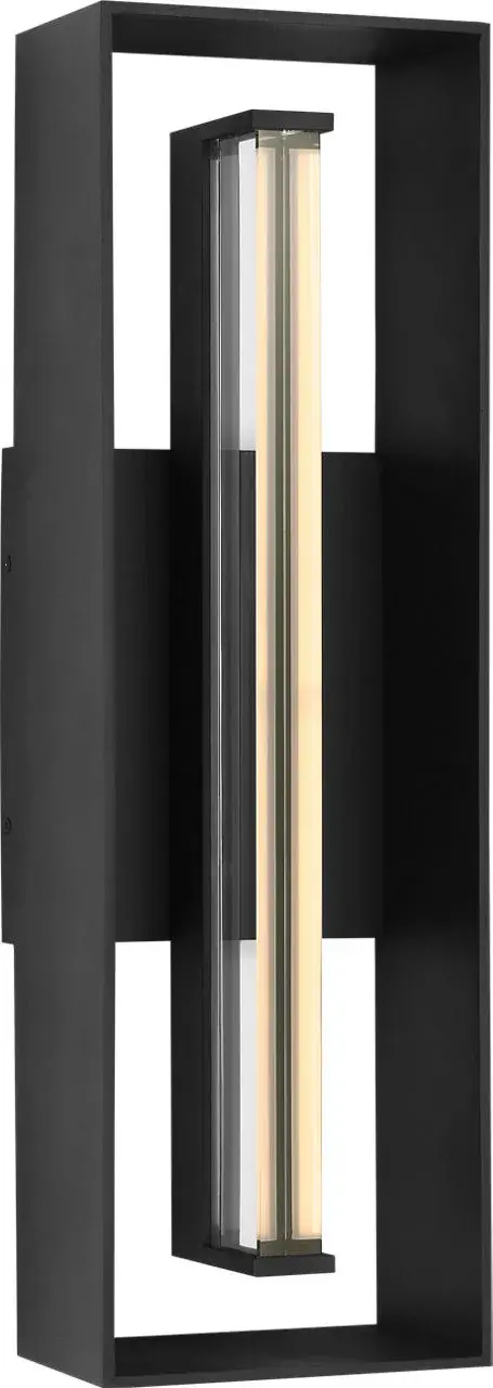 Abner 24" Outdoor Lantern in Textured Black - Image 1