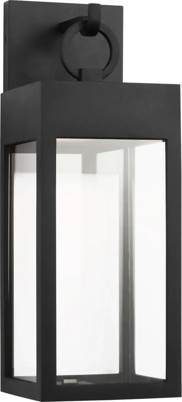 Sesha 16 Outdoor Wall Lantern in Textured Black - Image 1