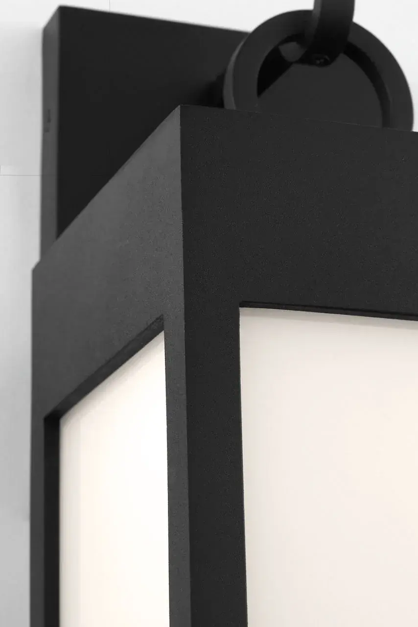 Sesha 16 Outdoor Wall Lantern in Textured Black - Image 5