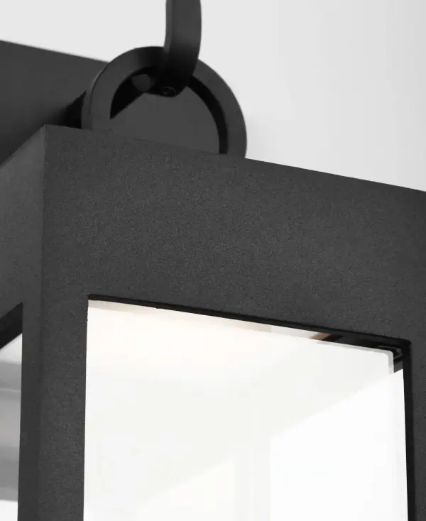 Sesha 16 Outdoor Wall Lantern in Textured Black - Image 8