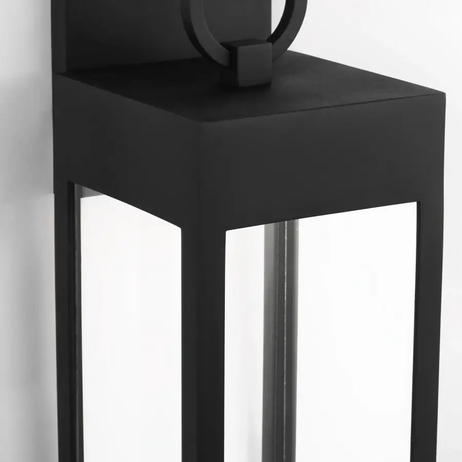Sesha 27" Wall Lantern in Textured Black - Image 9