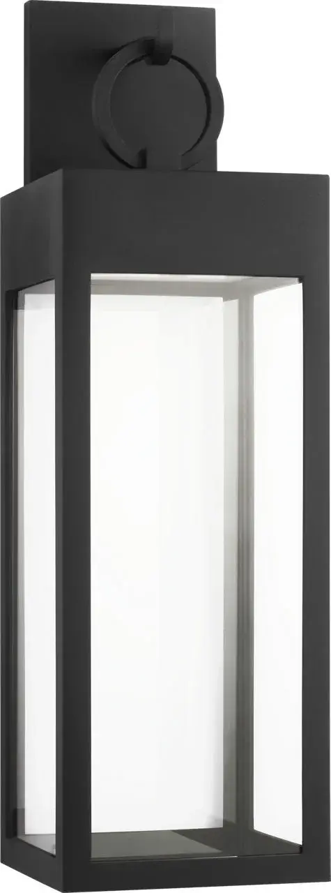 Sesha 30" Wall Lantern in Textured Black - Image 1