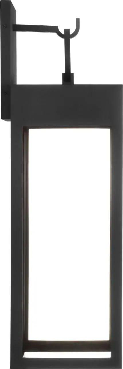 The Sesha 30" Wall Lantern delivers powerful LED illumination with StoneStrong durability for large-scale exteriors. Interchangeable glass panels offer installation flexibility between clear and etched white finishes. - alternate view