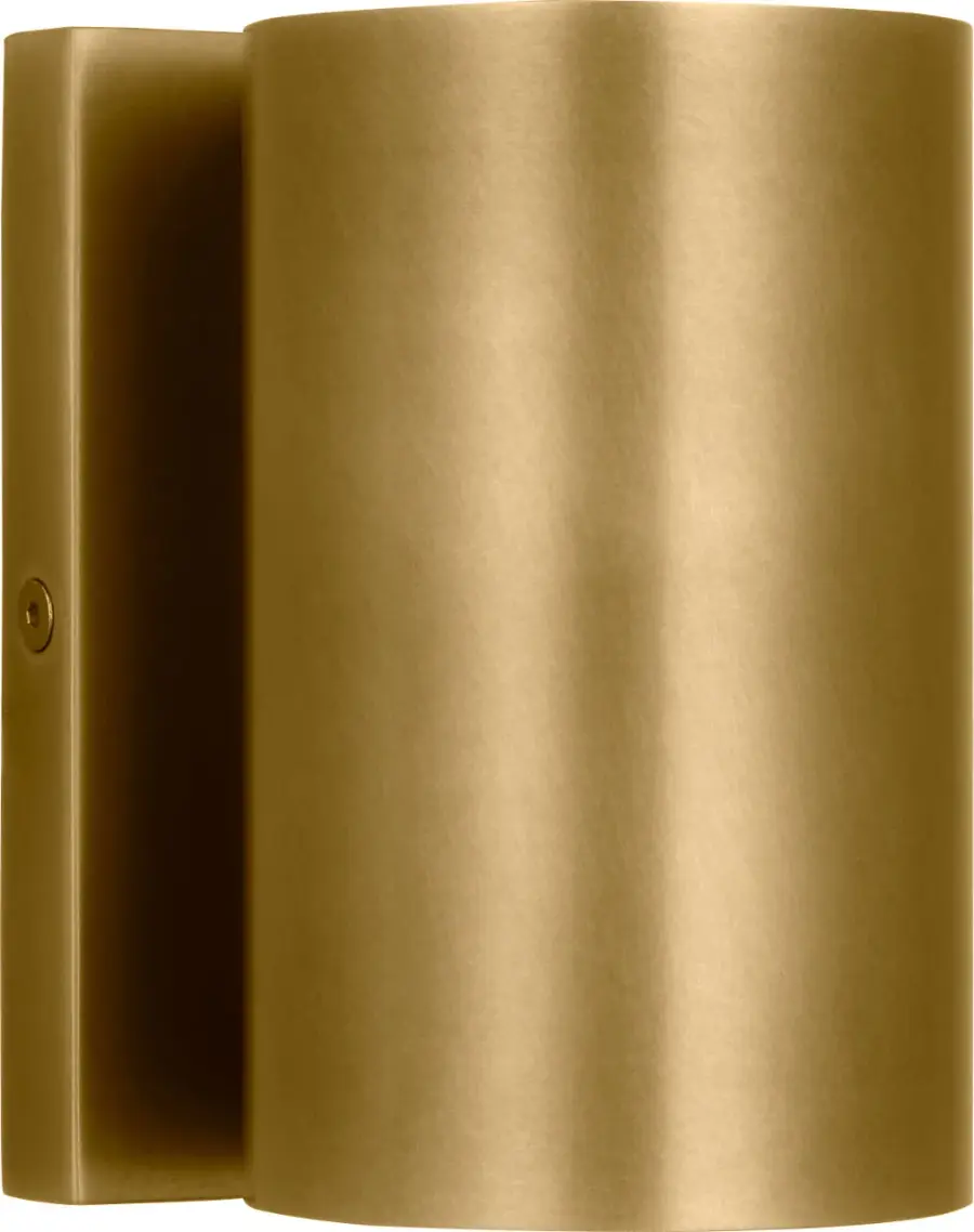 Pressa Round Small Wall Sconce in Natural Brass - Image 2