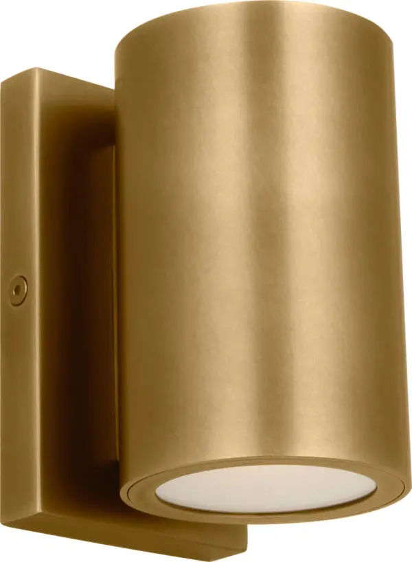 Pressa Round Small Wall Sconce in Natural Brass - Image 3