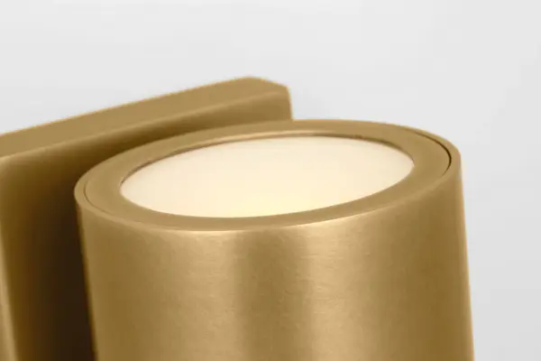 Pressa Round Small Wall Sconce in Natural Brass - Image 5