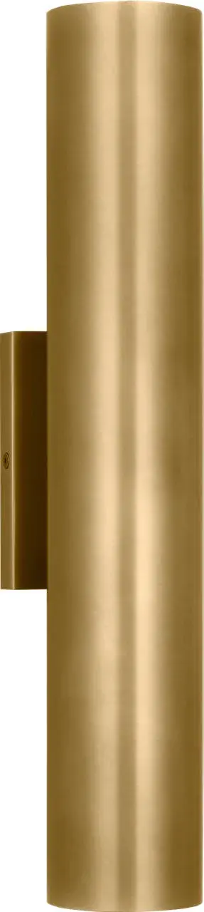 The Pressa Round Large Wall Sconce combines contemporary design with timeless brass elegance. Its generous size and 2700K warm LED lighting create inviting outdoor ambiance with high color rendering for true-to-life illumination. - alternate view