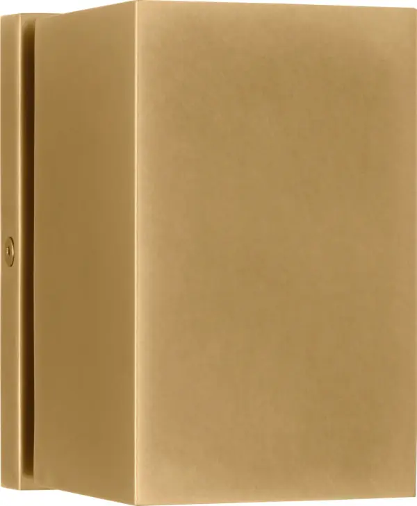 The Pressa Square Small Wall Sconce combines contemporary design with warm natural brass finish. Its compact square profile delivers focused 2700K warm light with excellent 90 CRI color rendering, perfect for outdoor entryways and patios. - alternate view
