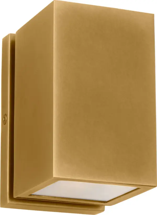 Pressa Square Small Wall Sconce in Natural Brass - Image 3