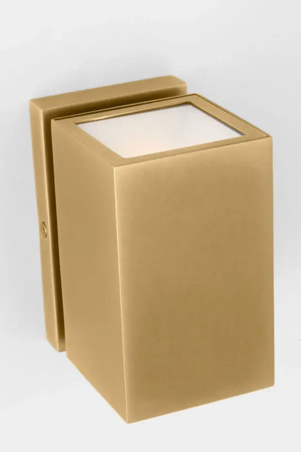 Pressa Square Small Wall Sconce in Natural Brass - Image 5