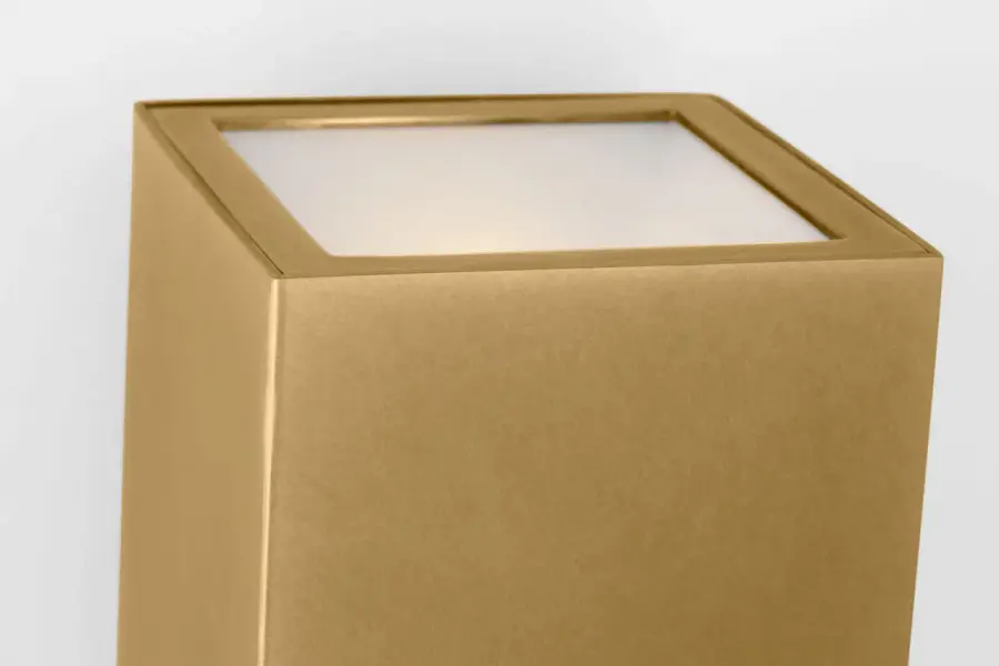 Pressa Square Large Wall Sconce in Natural Brass - Image 11