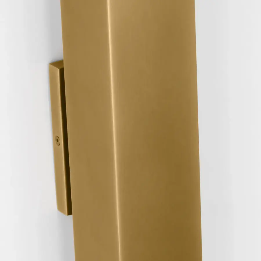 Pressa Square Large Wall Sconce in Natural Brass - Image 12