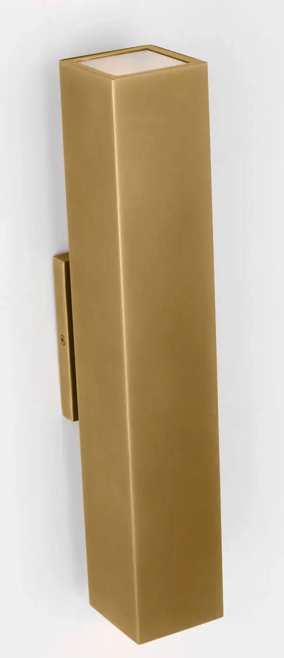 Pressa Square Large Wall Sconce in Natural Brass - Image 14