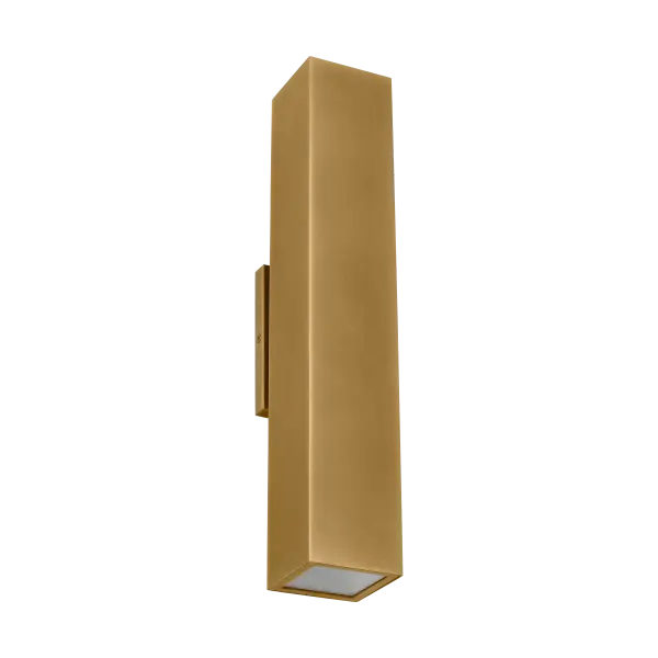 Pressa Square Large Wall Sconce in Natural Brass - Image 3