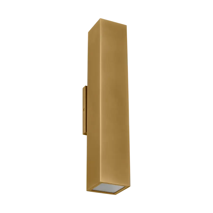 Pressa Square Large Wall Sconce in Natural Brass - Image 3