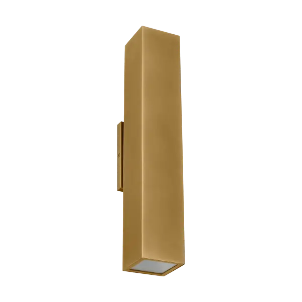 Pressa Square Large Wall Sconce in Natural Brass - Image 4
