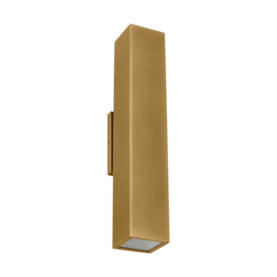 Pressa Square Large Wall Sconce in Natural Brass - Image 4