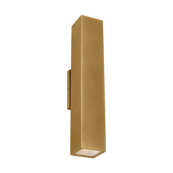 Pressa Square Large Wall Sconce in Natural Brass - Image 6