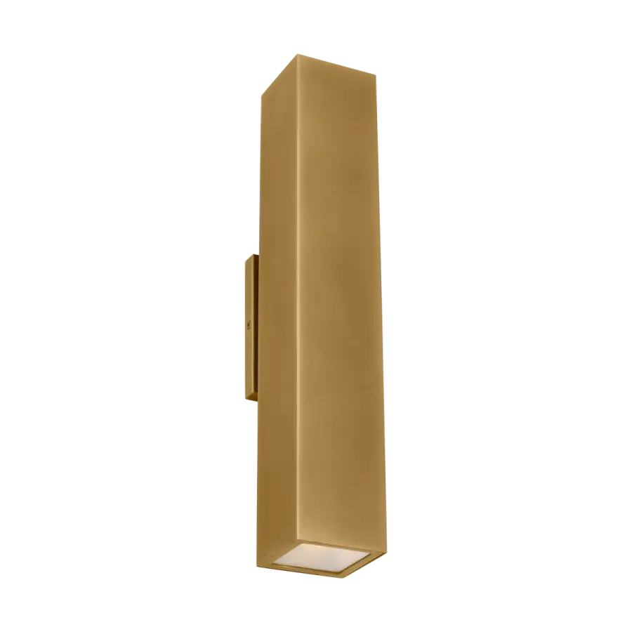 Pressa Square Large Wall Sconce in Natural Brass - Image 6