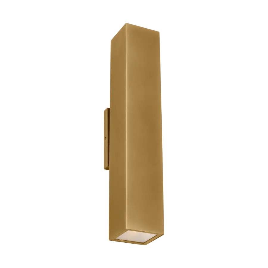 Pressa Square Large Wall Sconce in Natural Brass - Image 7