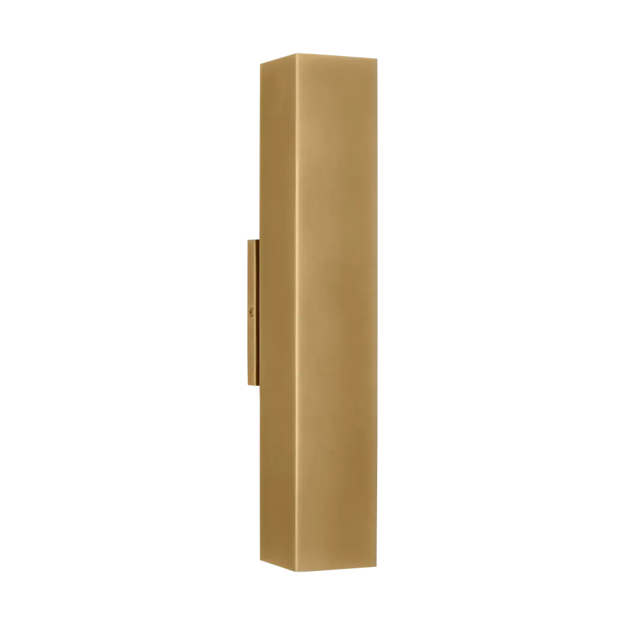Pressa Square Large Wall Sconce in Natural Brass - Image 9