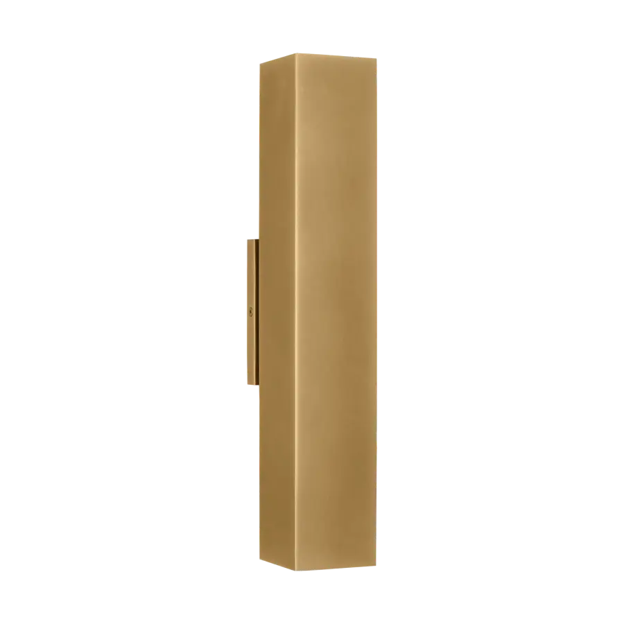 Pressa Square Large Wall Sconce in Natural Brass - Image 10