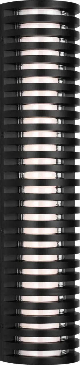 The Quoddy 27" outdoor wall sconce combines substantial scale with contemporary design. Featuring 2700K warm LED lighting and exceptional 90 CRI color rendering, it delivers both architectural presence and superior illumination quality. - alternate view