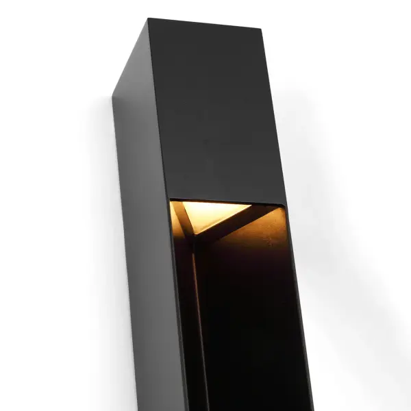 The Christov 36" Wall Sconce delivers architectural drama with its expansive scale and integrated LED system. Its mud-in design creates seamless surface integration while the V-shaped channel produces striking light washes. - alternate view