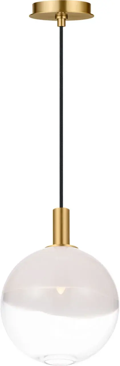 The Torian Small Pendant combines transitional styling with a luxurious burnished brass finish, making it perfect for intimate spaces or grouped installations. Its compact size offers versatility for various applications. - alternate view