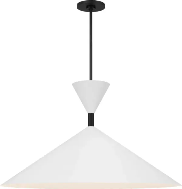 The Bodhi 30" Pendant delivers dramatic presence with its substantial 30-inch scale and sophisticated Midnight Black finish. Perfect for making a statement over dining tables or kitchen islands while maintaining clean, modern lines.