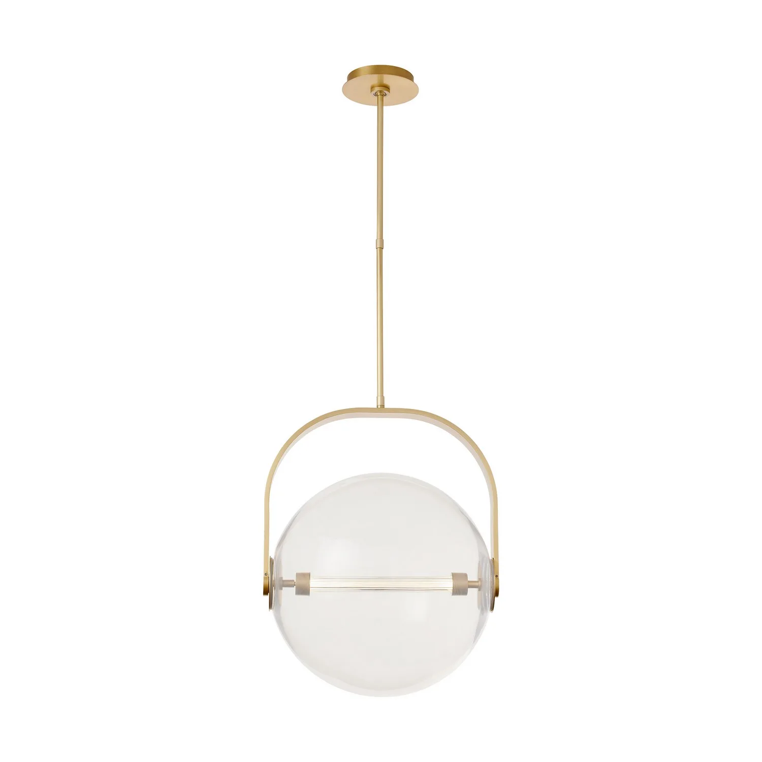 Fues Large LED Pendant in Natural Brass