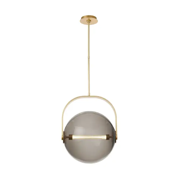 The Fues Large Pendant combines hand-blown Italian glass craftsmanship with modern LED efficiency. Its distinctive wishbone suspension and fluted inner diffuser create a sculptural presence while delivering warm, dimmable illumination.