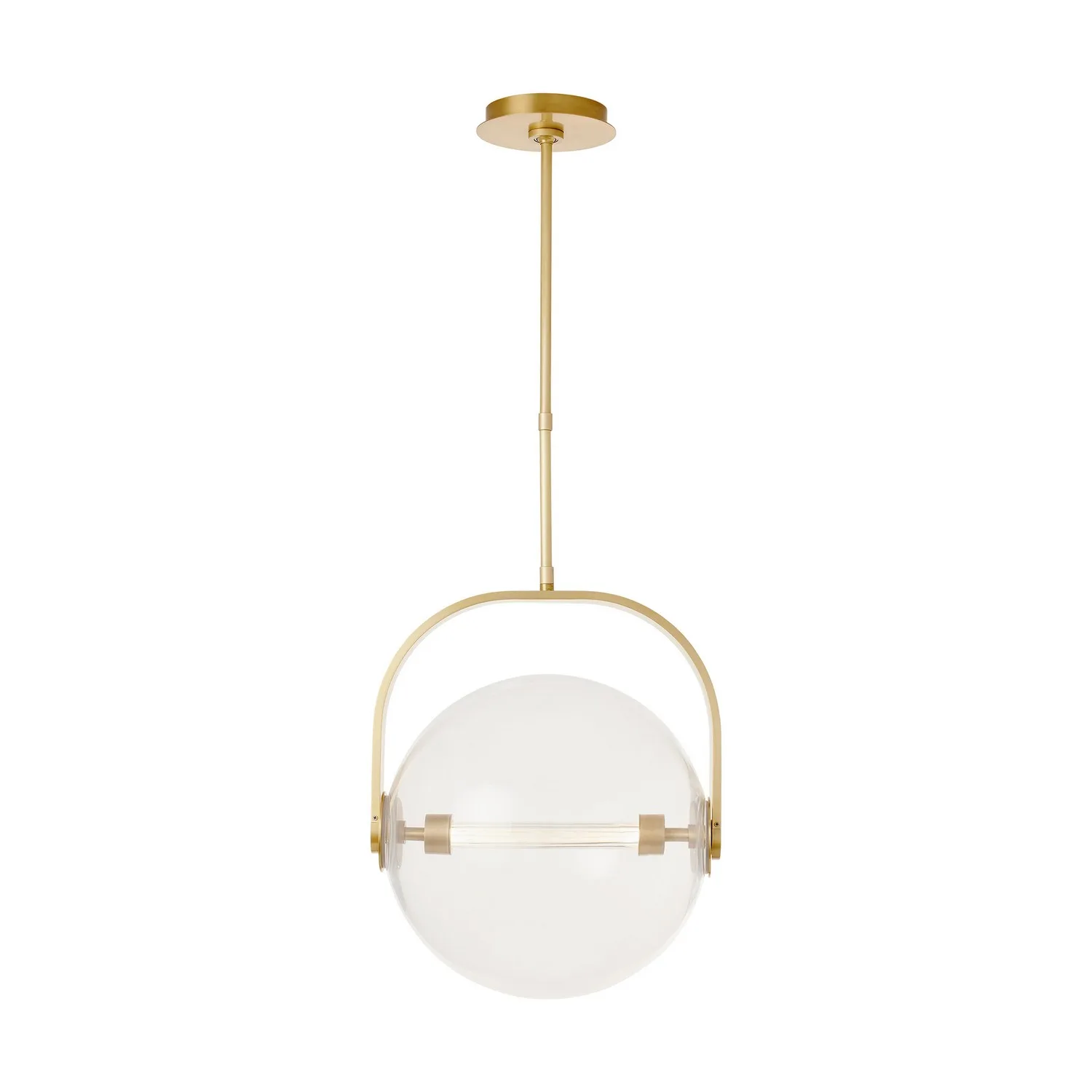 Fues LED Pendant in Natural Brass