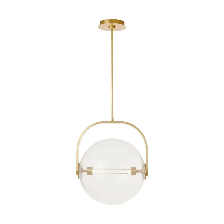 Fues LED Pendant in Natural Brass