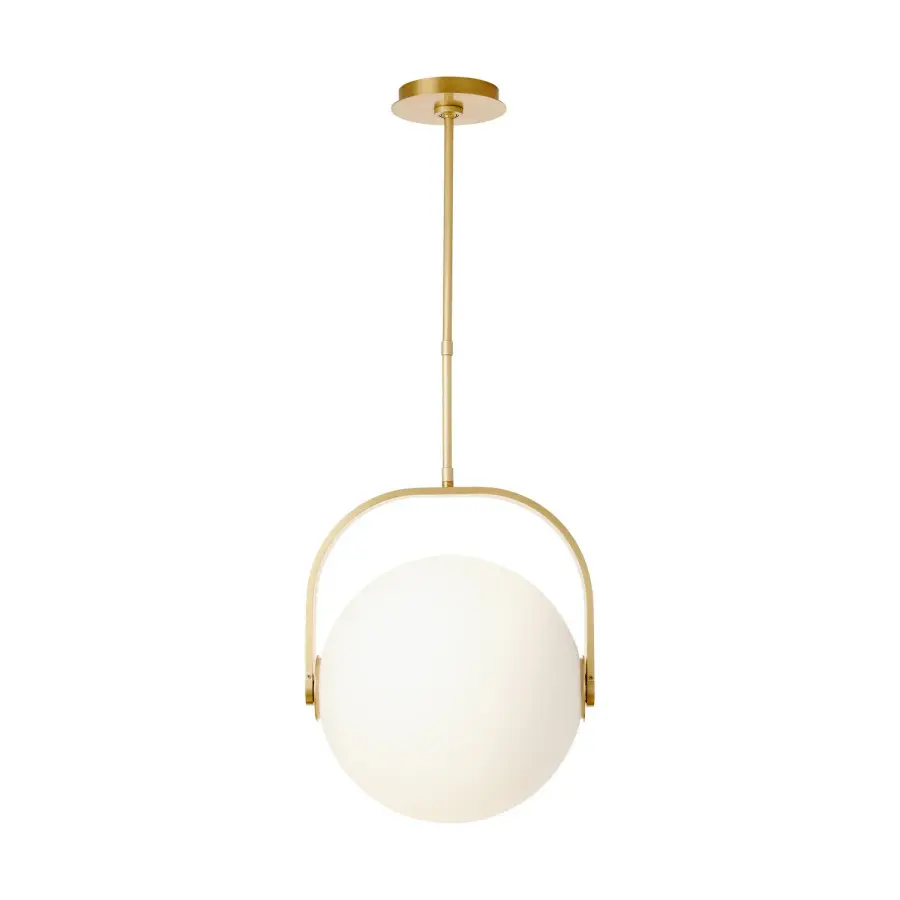 Fues LED Pendant in Natural Brass