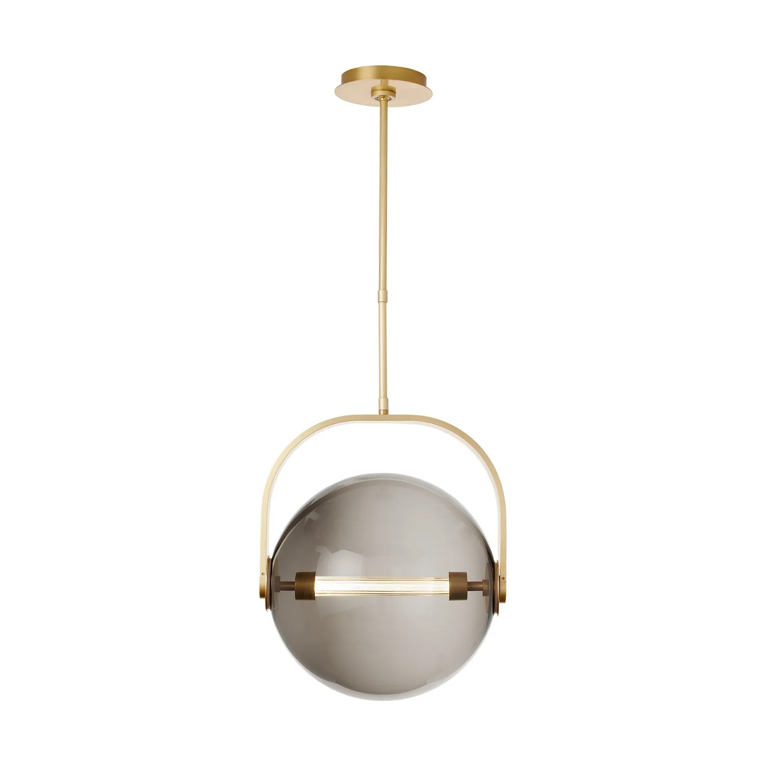 Fues LED Pendant in Natural Brass