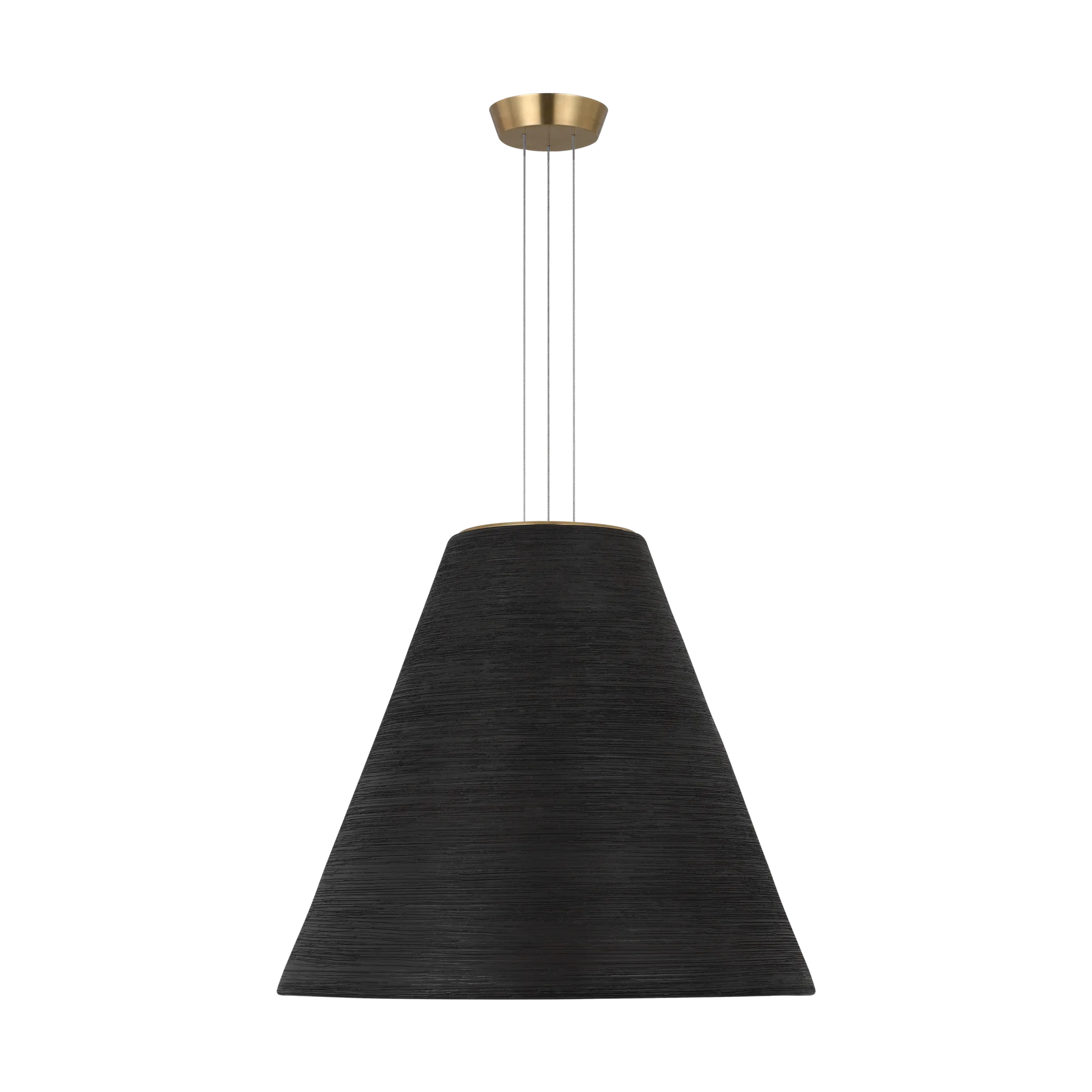 Karam Tapered Large Pendant in Black Natural Brass