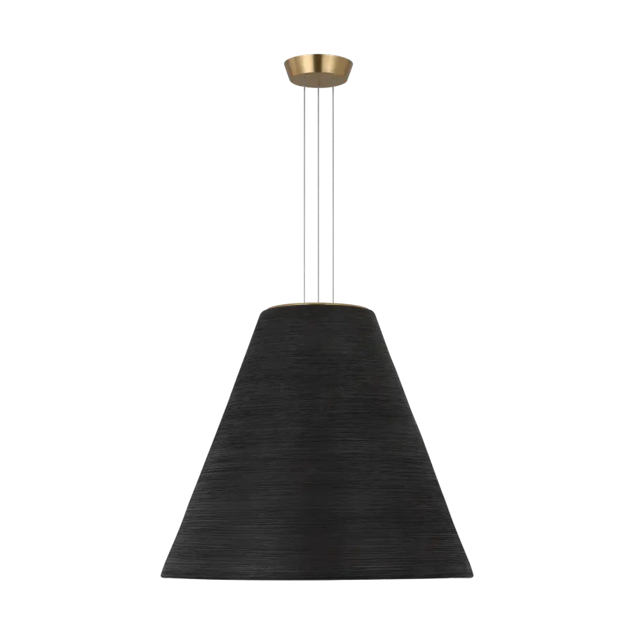 Karam Tapered Large Pendant in Black Natural Brass - Image 1