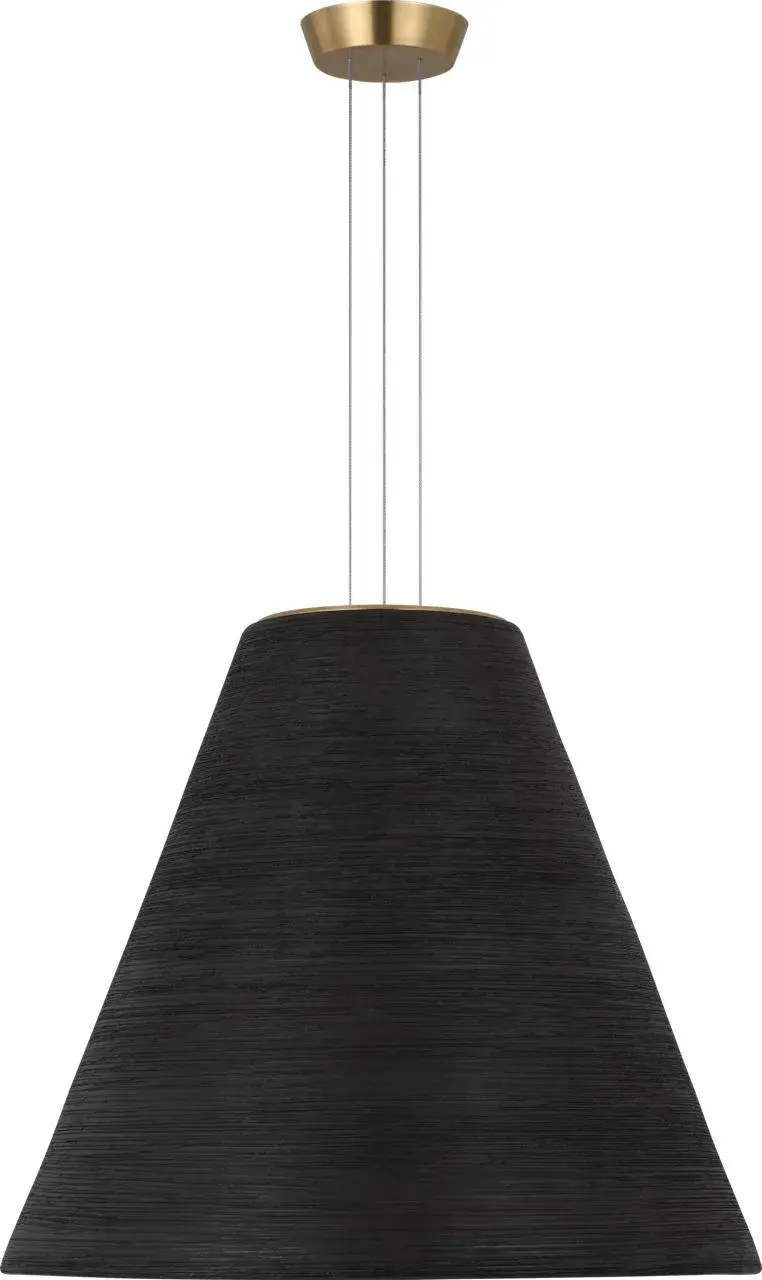 Karam Tapered Large Pendant in Black Natural Brass - Image 2